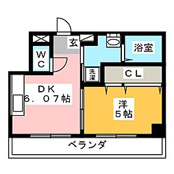 ＦＯＮＴＩＮＡ・Ｋ 7階1DKの間取り