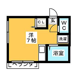 effortM ワンルームの間取図画像