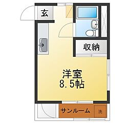 サンハイム ワンルームの間取図画像