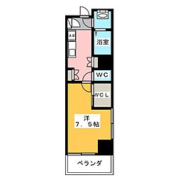 レジディア文京本駒込 1Kの間取図画像