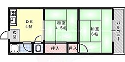 新松羅荘 2DKの間取図画像