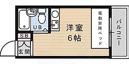 篠原ヒルズコート ワンルームの間取図画像