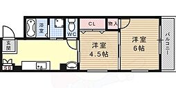 稗田ハイム 2Kの間取図画像
