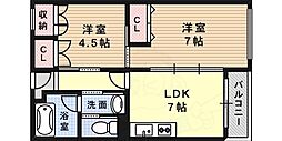 稗田マンション 2DKの間取図画像