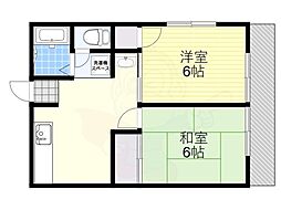 シティハイム高橋A棟 2DKの間取図画像