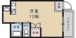 コリーヌ六甲 ワンルームの間取図画像