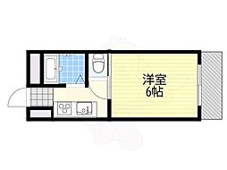 六甲アサヒ 1Kの間取図画像