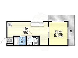 マルタカマンション 1LDKの間取図画像