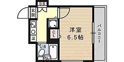 ジョイフル六甲2 1Kの間取図画像