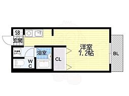 フローレス岡本 ワンルームの間取図画像