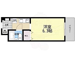 ベレーロ魚崎 1Kの間取図画像