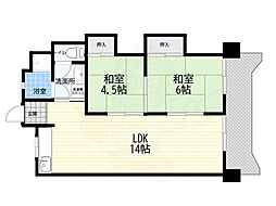 ガーデンハイツ魚崎 2LDKの間取図画像