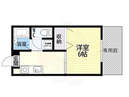 住吉西尾ハイツ 1Kの間取図画像
