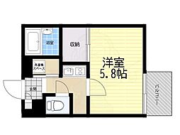 レオパレスアルカディア畑原 1Kの間取図画像