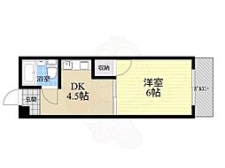 サンシャイン王子 1DKの間取図画像