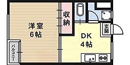 ベース・ワン 1DKの間取図画像