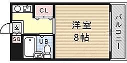 ルーブル西灘 ワンルームの間取図画像