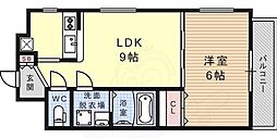 ソレイユ六甲 1LDKの間取図画像
