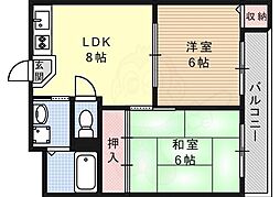 パールシティ王子公園 2LDKの間取図画像