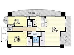 ユニハイム東灘 2LDKの間取図画像