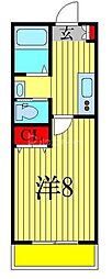 キャメル南流山8 3階1Kの間取り