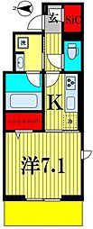 STELLA新松戸 1階1Kの間取り