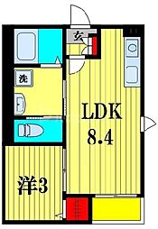 ベレガンス流山セントラルパーク 3階1LDKの間取り