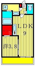 Glam馬橋 3階1LDKの間取り