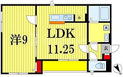 グランメゾン南流山 1階1LDKの間取り