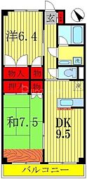 ステーションサイドビル 4階2DKの間取り
