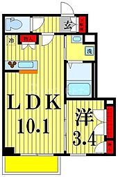 ROELL 1階1LDKの間取り