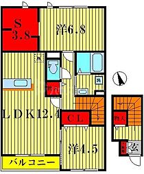 シエルツリー2 2LDKの間取図画像