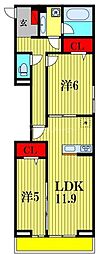 NobleFerroA 2LDKの間取図画像