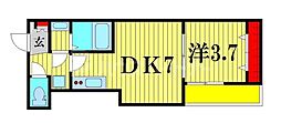 メラース 1DKの間取図画像