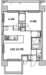 Bシティアートレジデンスセントラルパーク 2LDKの間取図画像