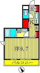 ロイヤルヒル三郷 1Kの間取図画像
