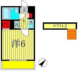 ジュネパレス松戸第518 1Kの間取図画像