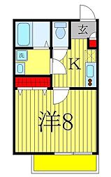 北松戸第2京葉ハイツ 1Kの間取図画像