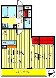 アルシュ川 1LDKの間取図画像