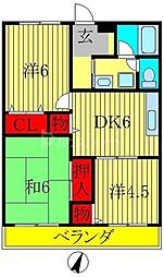 松丸第二コーポラス 3DKの間取図画像