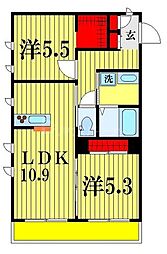 BelleFleur 2LDKの間取図画像