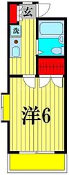 三郷FLATS 1Kの間取図画像