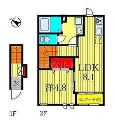 グランアサヒ 1LDKの間取図画像