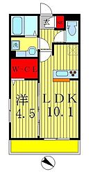 コンフォールドミール北松戸 1LDKの間取図画像