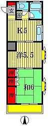 メゾン梅沢きよしケ丘 2DKの間取図画像