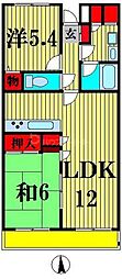 エスポワール新松戸 2LDKの間取図画像