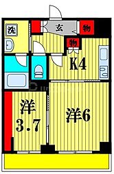 ダイヤモンドクレスト南流山 1LDKの間取図画像