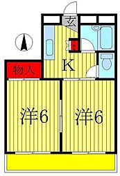 シャトー日月 2Kの間取図画像