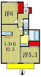 イーグレットA 2LDKの間取図画像