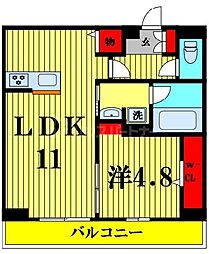 流山市木1丁目アパート 1LDKの間取図画像